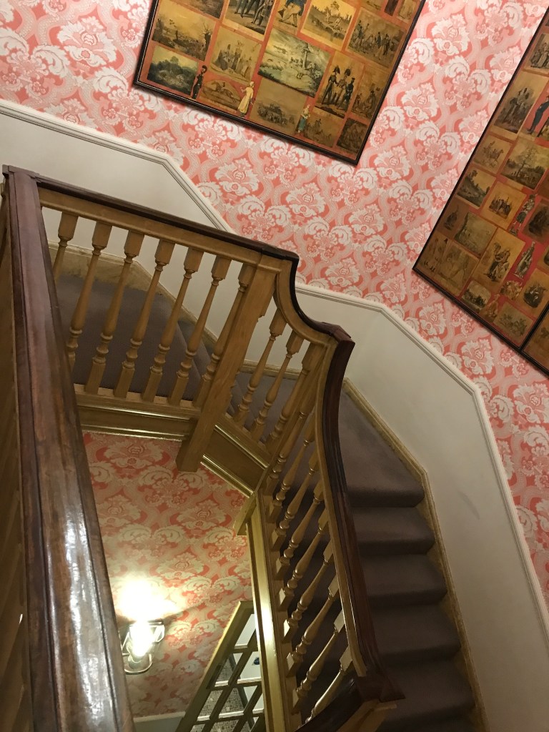 A staircase in The Capital Hotel, London